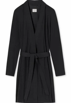 SCHIESSER Essentials badjas, dames kamerjas modal zwart