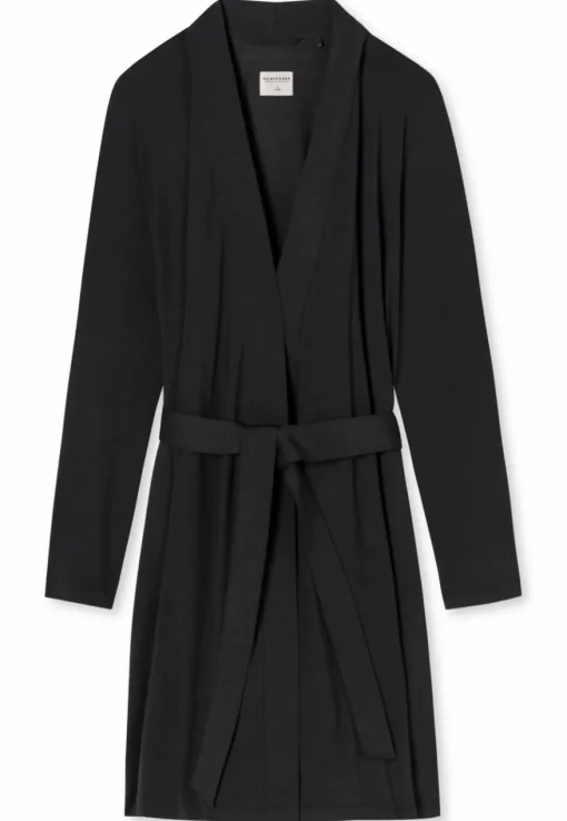 SCHIESSER Essentials badjas, dames kamerjas modal zwart