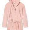 SCHIESSER Essentials badjas, dames kamerjas teddy fleece comfort fit roze