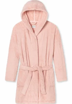 SCHIESSER Essentials badjas, dames kamerjas teddy fleece comfort fit roze