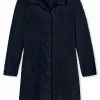 SCHIESSER Essentials badjas, dames kamerjas teddyfleece donkerblauw