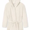 SCHIESSER Essentials badjas, dames kamerjas teddyfleece comfort fit gebroken wit