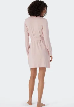 SCHIESSER Essentials badjas, dames kamerjas modal roze