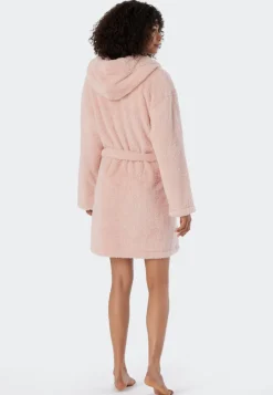 SCHIESSER Essentials badjas, dames kamerjas teddy fleece comfort fit roze