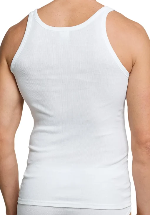 SCHIESSER Essentials singlets (2-pack), Doppelribb, wit