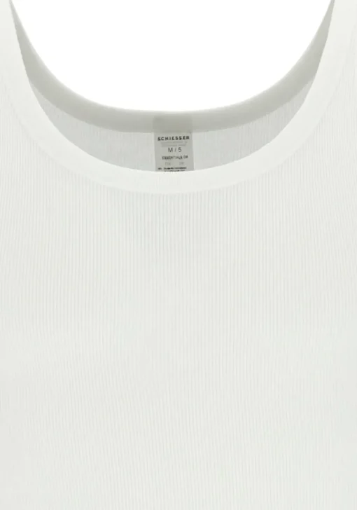 SCHIESSER Essentials singlets (2-pack), Doppelribb, wit