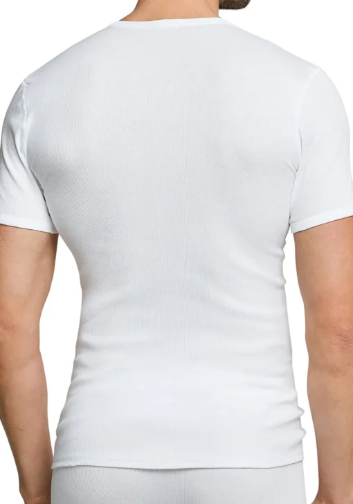 SCHIESSER Essentials T-shirt (1-pack), Doppelribb met O-hals, wit