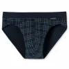 SCHIESSER Fine Interlock slip (1-pack), heren rioslip fijne interlock met patroon nachtblauw/wit