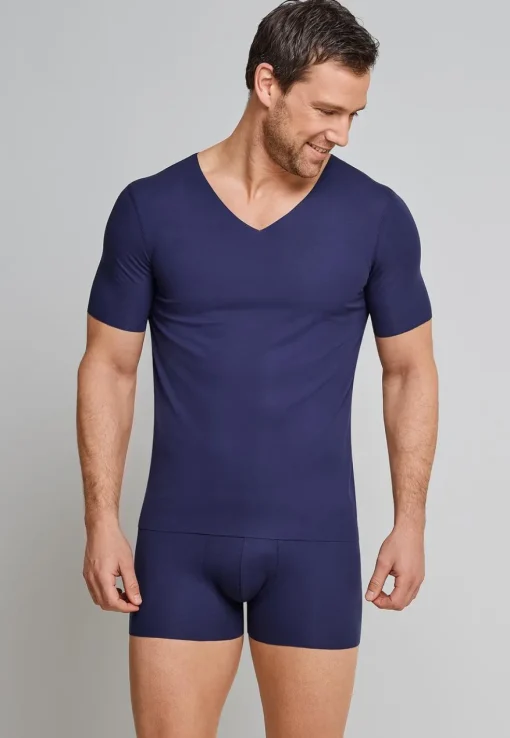 SCHIESSER Laser Cut boxer (1-pack), heren short interlock naadloos blauw