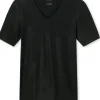 SCHIESSER Laser Cut T-shirt (1-pack), naadloos met diepe V-hals, zwart