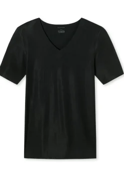 SCHIESSER Laser Cut T-shirt (1-pack), naadloos met diepe V-hals, zwart