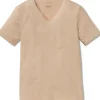SCHIESSER Laser Cut T-shirt (1-pack), naadloos met diepe V-hals, beige