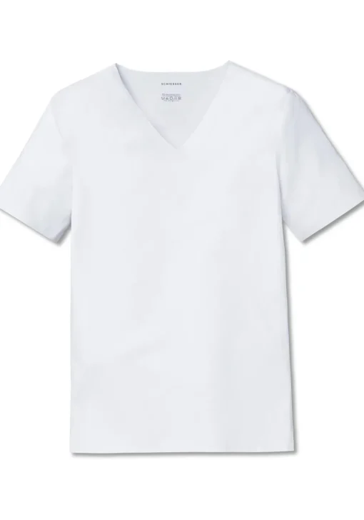 SCHIESSER Laser Cut T-shirt (1-pack), naadloos met diepe V-hals, wit
