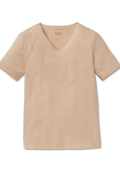 SCHIESSER Laser Cut T-shirt (1-pack), naadloos met diepe V-hals, beige
