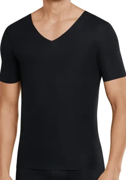 SCHIESSER Laser Cut T-shirt (1-pack), naadloos met diepe V-hals, zwart