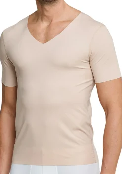 SCHIESSER Laser Cut T-shirt (1-pack), naadloos met diepe V-hals, beige