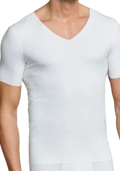 SCHIESSER Laser Cut T-shirt (1-pack), naadloos met diepe V-hals, wit