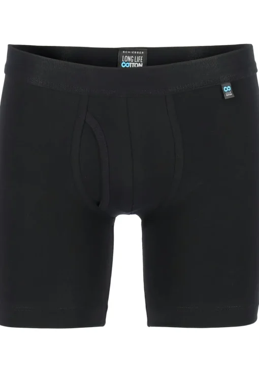 SCHIESSER Long Life Cotton shorts (1-pack), lang met gulp, zwart