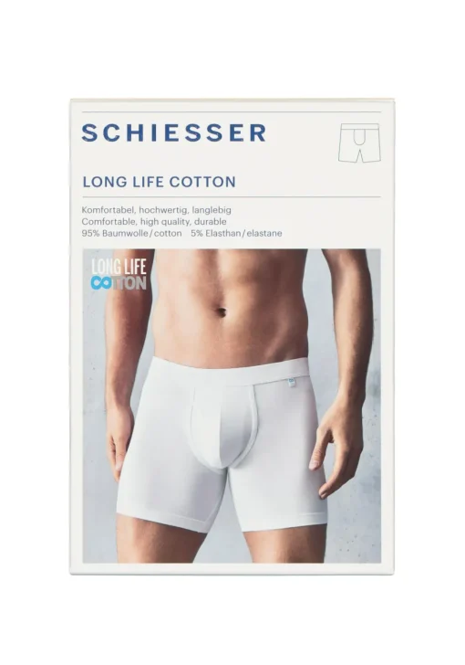 SCHIESSER Long Life Cotton shorts (1-pack), lang met gulp, zwart