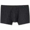 SCHIESSER Long Life Soft boxer (1-pack), heren blauw en zwart gestreepte short