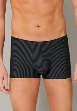 SCHIESSER Long Life Soft boxer (1-pack), heren blauw en zwart gestreepte short