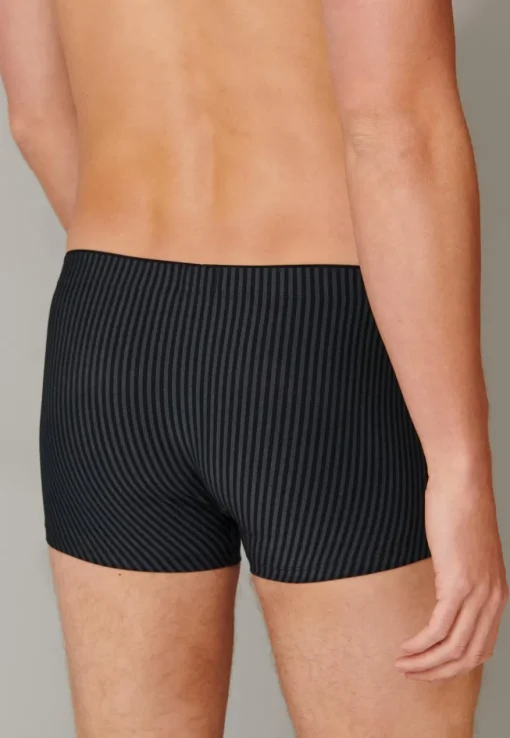 SCHIESSER Long Life Soft boxer (1-pack), heren blauw en zwart gestreepte short