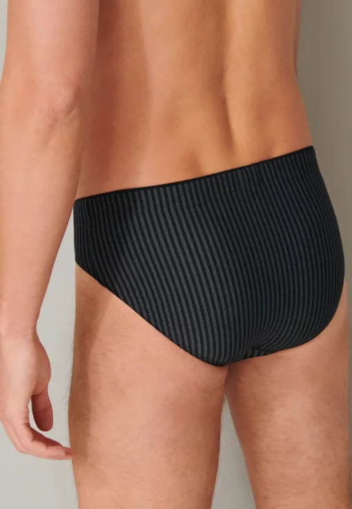 SCHIESSER Long Life Soft slip (1-pack), heren supermini blauw-zwart gestreept