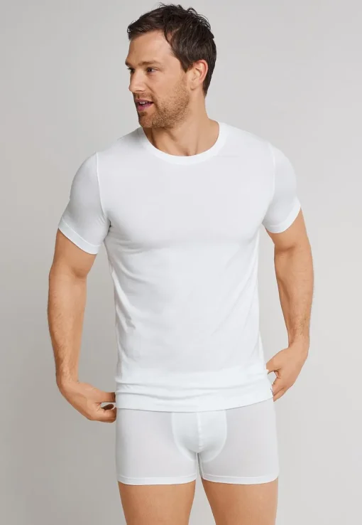 SCHIESSER Long Life Soft T-shirt (1-pack), heren shirt korte mouwen wit