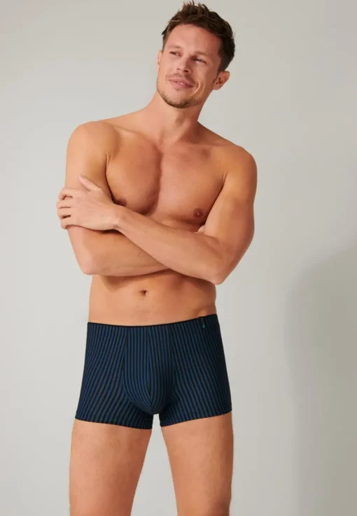 SCHIESSER Long Life Soft boxer (1-pack), heren shorts marine-zwart gestreept