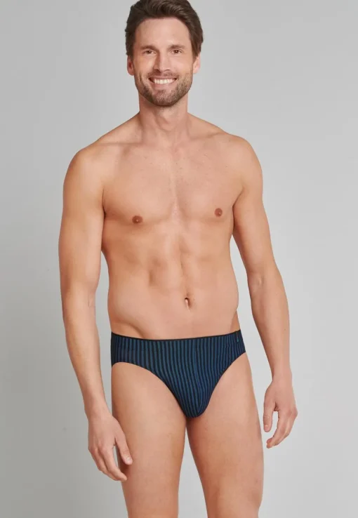 SCHIESSER Long Life Soft slip (1-pack), heren supermini marine-zwart gestreept
