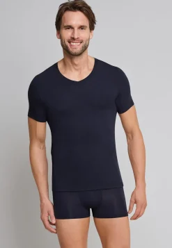 SCHIESSER Long Life Soft T-shirt (1-pack), heren shirt korte mouwen blauwzwart