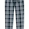 SCHIESSER Mix+Relax lounge broek, lange pijpen, dun niet elastisch, blauw geruit