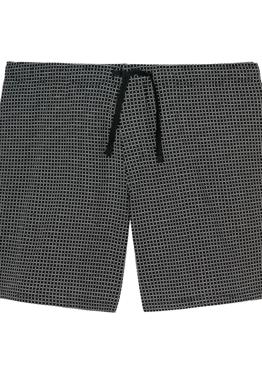 SCHIESSER Mix+Relax lounge broek, korte pijpen, dun, zwart geruit