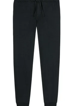 SCHIESSER Mix+Relax lounge broek, lange pijpen met boord, dun, zwart