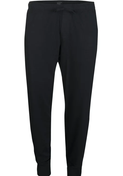 SCHIESSER Mix+Relax lounge broek, lange pijpen met boord, dun, blauw