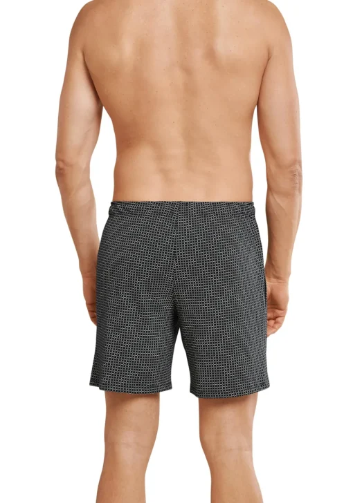 SCHIESSER Mix+Relax lounge broek, korte pijpen, dun, zwart geruit