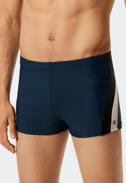 SCHIESSER Nautical Active heren badkleding, retro-zwembroek tricot gerecycled zijdelingse stroken admiraalblauw