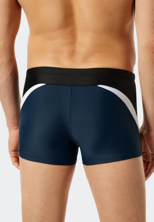 SCHIESSER Nautical Active heren badkleding, retro-zwembroek tricot gerecycled zijdelingse stroken admiraalblauw
