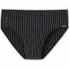 SCHIESSER Nautical Casual heren badkleding, zwemslip met ritszak breiwerk gerecycled strepen zwart