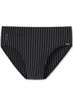 SCHIESSER Nautical Casual heren badkleding, zwemslip met ritszak breiwerk gerecycled strepen zwart