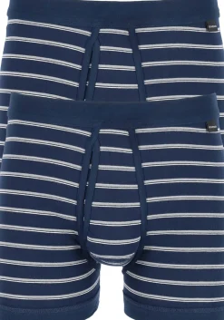 SCHIESSER Original Classics shorts (2-pack), Feinripp met gulp, blauw gestreept