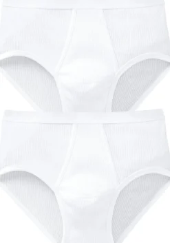 SCHIESSER Original Classics sportslip (2-pack), Doppelripp met gulp, wit