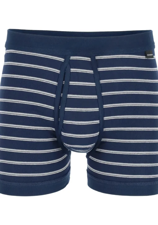 SCHIESSER Original Classics shorts (2-pack), Feinripp met gulp, blauw gestreept