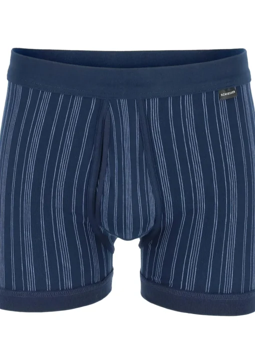 SCHIESSER Original Classics shorts (2-pack), Feinripp met gulp, blauw gestreept