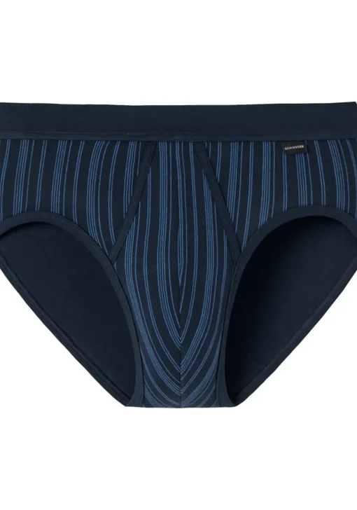 SCHIESSER Original Classics sportslips (2-pack), Feinripp met gulp, donkerblauw gestreept