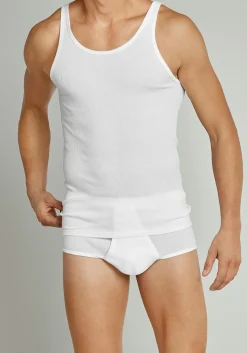 SCHIESSER Original Classics singlet (1-pack), Doppelribb, wit