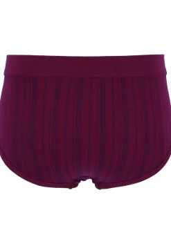 SCHIESSER Original Classics sportslips (2-pack), Feinripp met gulp, bordeaux rood gestreept
