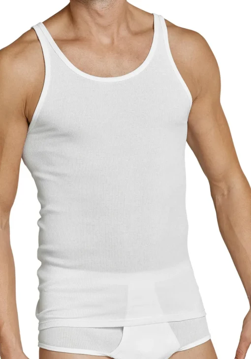 SCHIESSER Original Classics singlet (1-pack), Doppelribb, wit