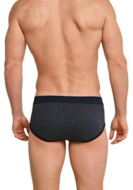 SCHIESSER Original Classics sportslips (2-pack), Feinripp met gulp, donkerblauw gestreept
