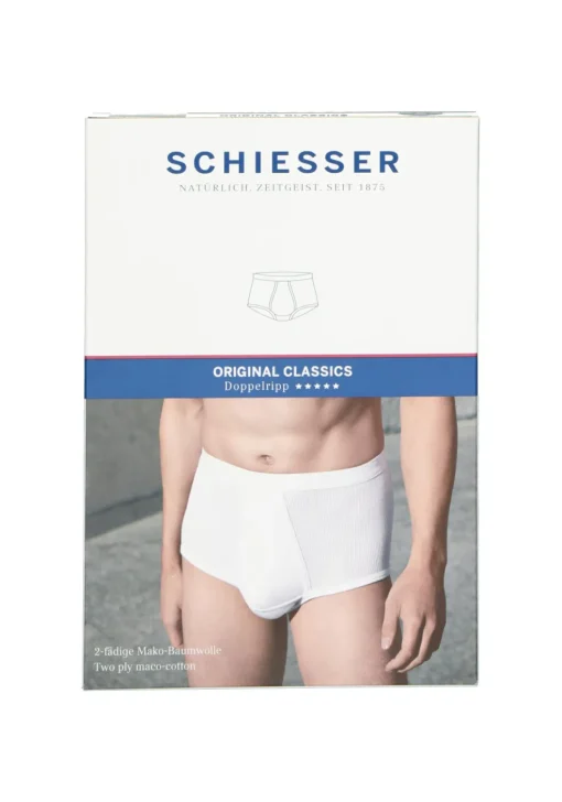 SCHIESSER Original Classics hoge slip (1-pack), Doppelripp met gulp, wit